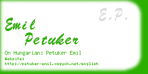 emil petuker business card